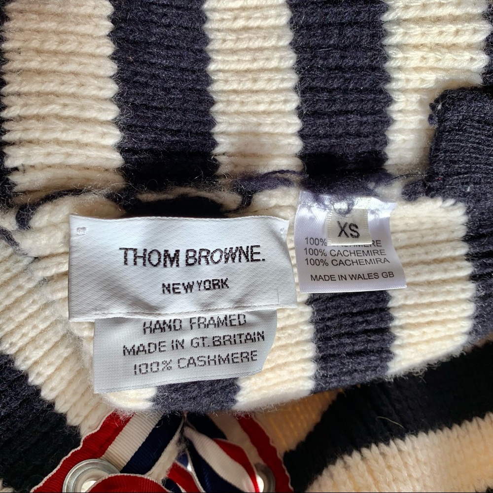 Thom Browne Cashmere Ribbon Tie Sweater Size XS Rare! - Picture 6 of 6